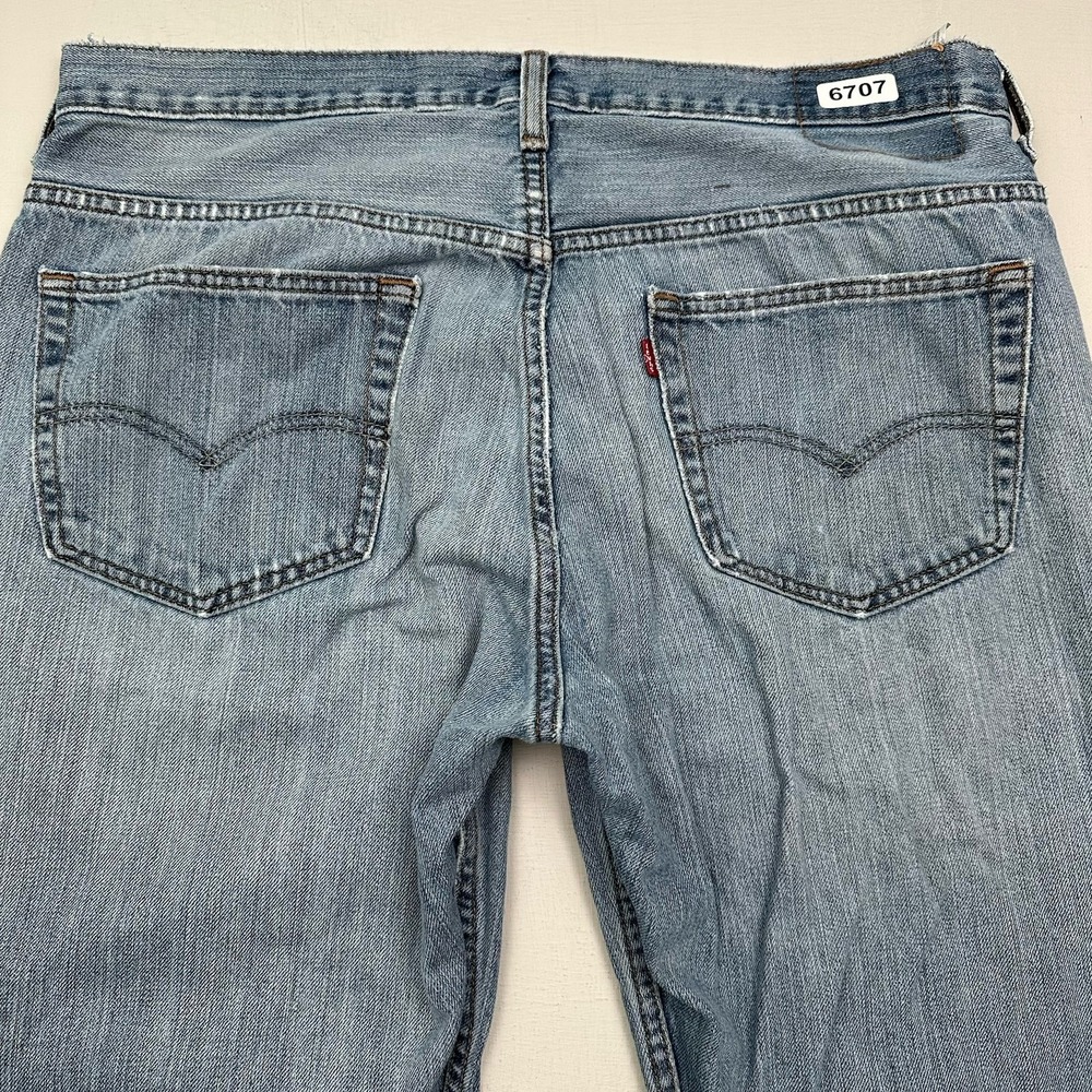 Levi's 569 Loose Fit Straight Pocket Jeans Men 36x32 Light Wash Blue Distressed